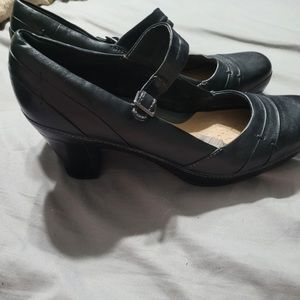 Clarks Black Heels with Strap